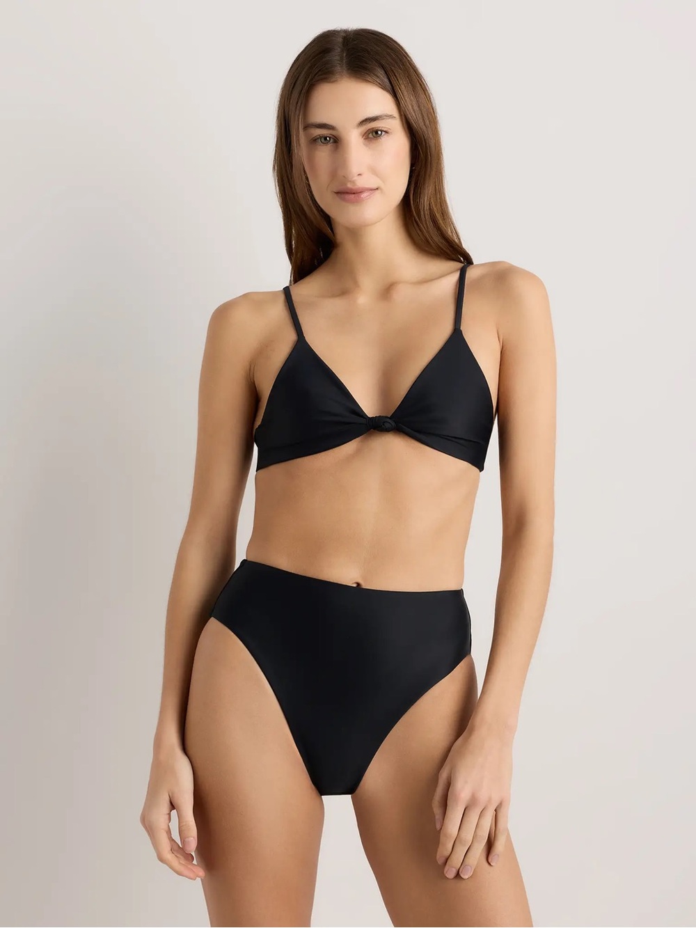 Quince Black High-Waist Bikini Bottom - Women Swim